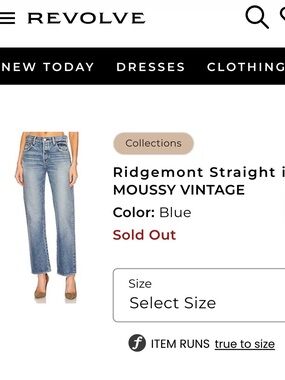 Moussy Ridgemont Straight Leg Jeans - blue - size 29
